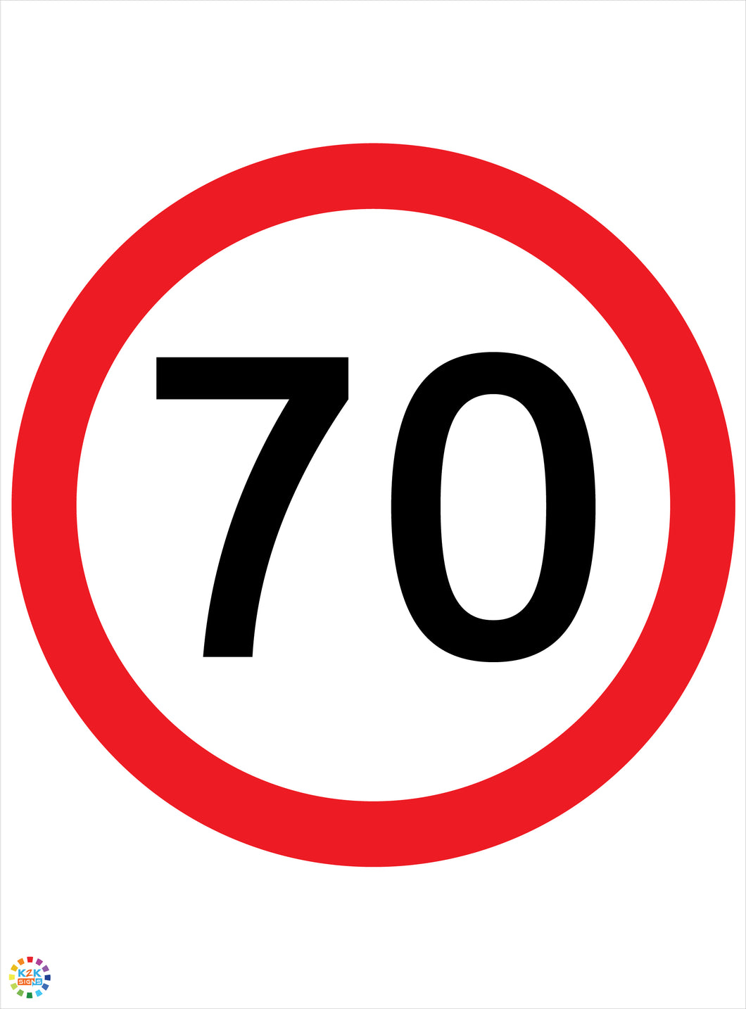 Speed Limit 70 Kph Sign