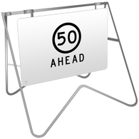 Swing Stand & Sign – 50KM Speed Ahead
