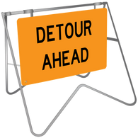 Swing Stand & Sign – Detour Ahead