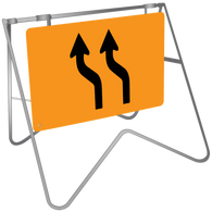 Swing Stand & Sign – Lane Status Both Lanes Left Deviation