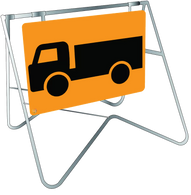 Swing Stand & Sign – Trucks Crossing Or Entering