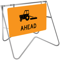 Swing Stand & Sign – Tractor Grass Mowing Slashing Ahead Sign