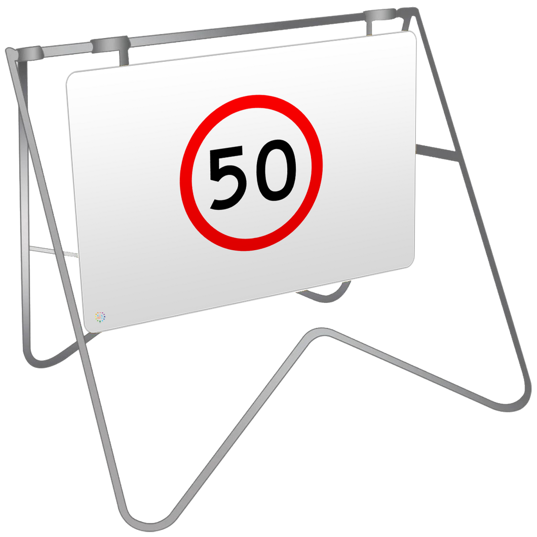 Swing Stand & Sign – 50KM Speed