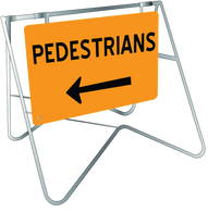 Swing Stand & Sign – Pedestrians Left Way