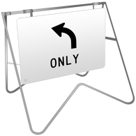Swing Stand & Sign – Lane Status Left Turn Only