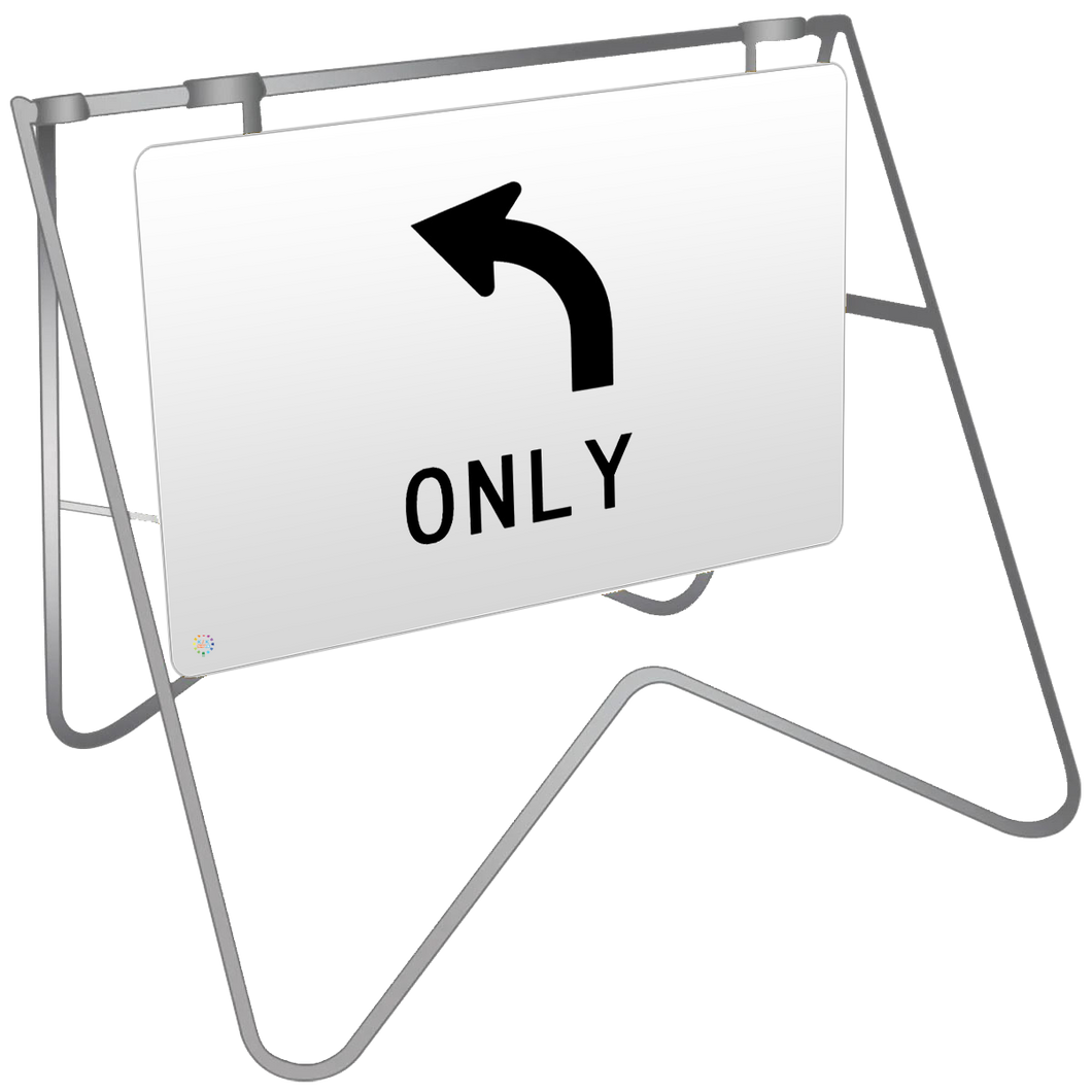 Swing Stand & Sign – Lane Status Left Turn Only