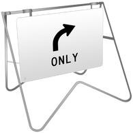 Swing Stand & Sign – Lane Status Right Turn Only