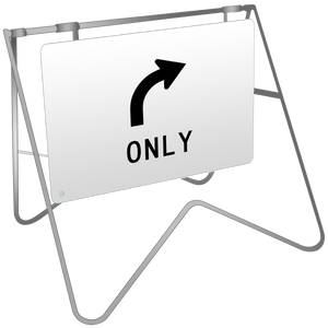 Swing Stand & Sign – Lane Status Right Turn Only