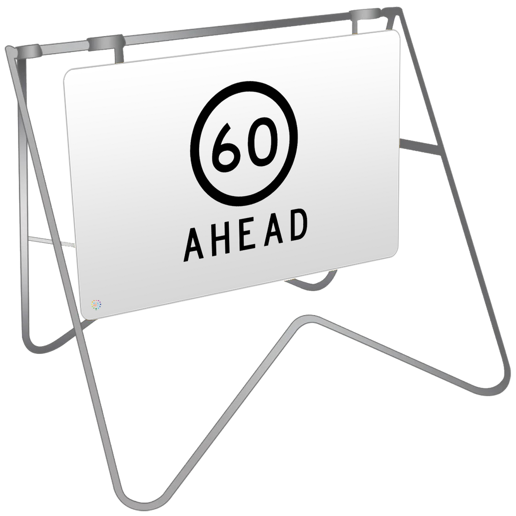 Swing Stand & Sign – 60KM Speed Ahead
