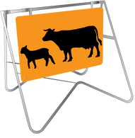 Swing Stand & Sign – Cattle Ahead