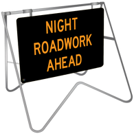 Swing Stand & Sign – Night Roadwork Ahead