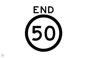 50KM Speed Ahead Sign