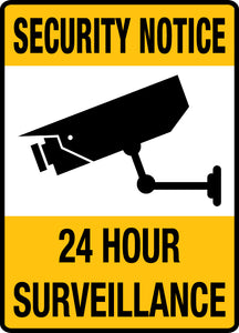 Security Notice - 24 Hour Surveillance Sign