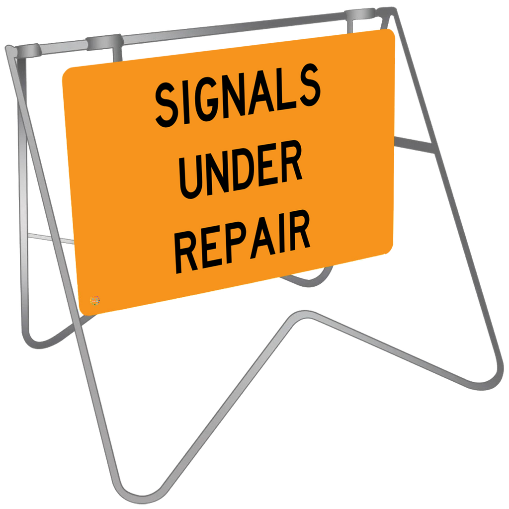 Getting Repaired Sign Signals Under Repair - Swing Stand & Sign | K2K Signs Australia