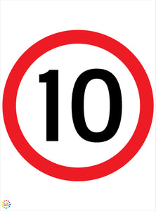 Speed Limit 10 KPH Sign