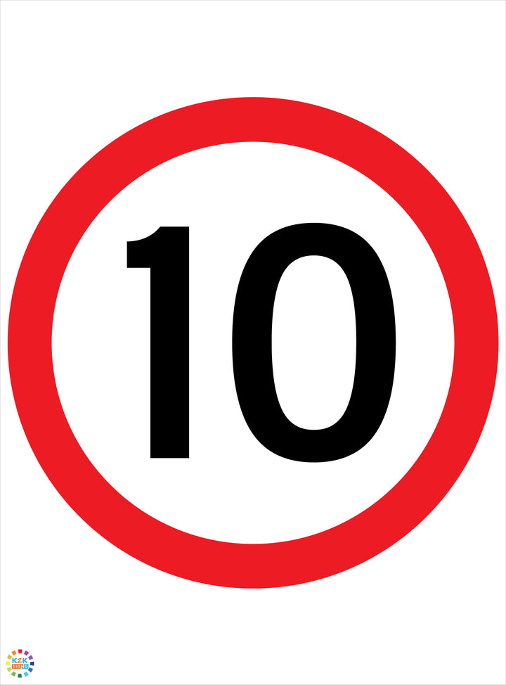 Speed Limit 10 KPH Sign