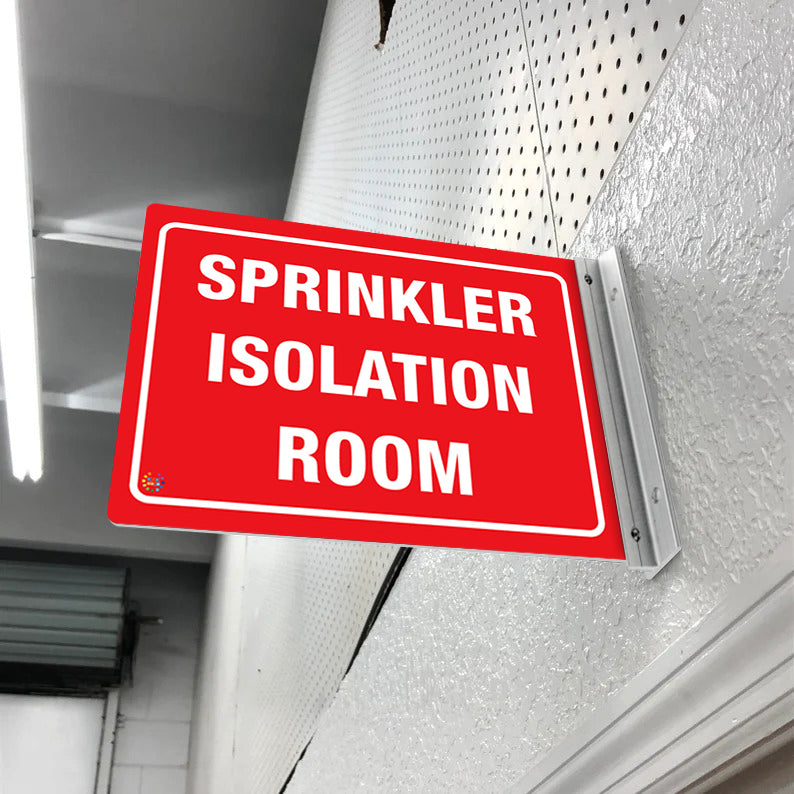 Sprinkler Isolation Room – Double Sided Off-Wall Sign