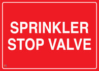 Sprinkler Stop Valve Sign