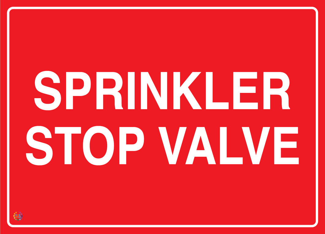 Sprinkler Stop Valve Sign