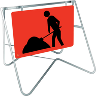 Symbolic Worker - Workman Ahead - Swing Stand & Signage