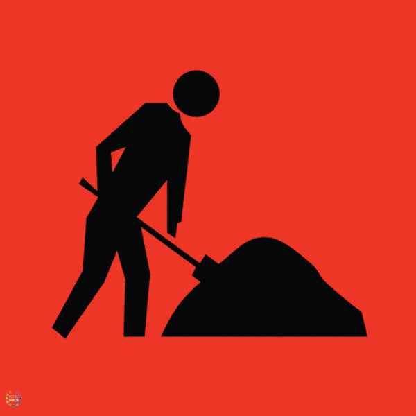 Symbolic Worker - Workman Ahead Sign | K2K Signs Australia