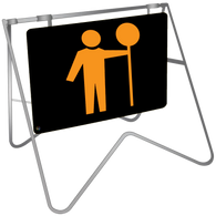 Symbollic Lollipop Man - Traffic Controller - Swing Stand & Sign