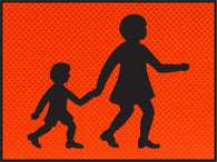 Mother & Child Symbol Sign School Bus Vehicle Reflective Class 1 Sign