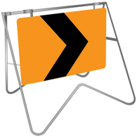 Temporary Hazard Chevron Marker - Swing Stand & Sign