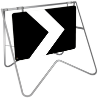 Temporary Hazard Chevron Marker - Swing Stand & Signage