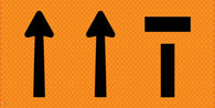 Three Lane Roadworks Right Lane Closed - Multi Message Temporary Road Traffic Sign