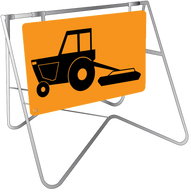Tractor Grass Mowing Slashing - Swing Stand & Sign