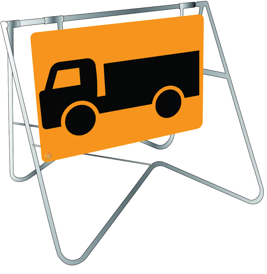 Trucks Crossing Or Entering - Swing Stand & Sign | K2K Signs Australia