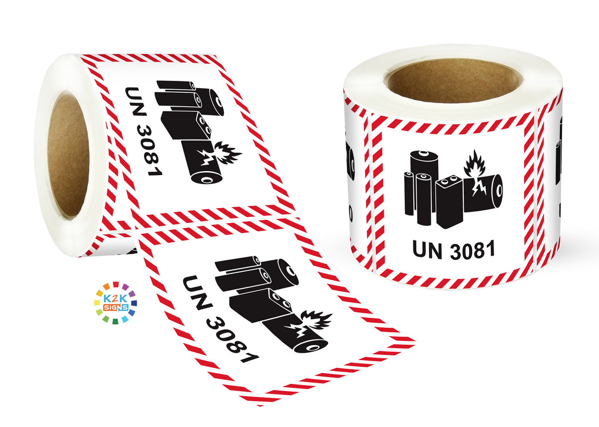 Lithium Battery Mark Labels UN 3081 | K2K SIGNS – K2K Signs