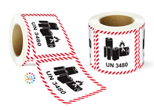 Load image into Gallery viewer, Lithium Battery Mark Labels UN 3480 - 120mm (W) x 110mm (H) Label Roll