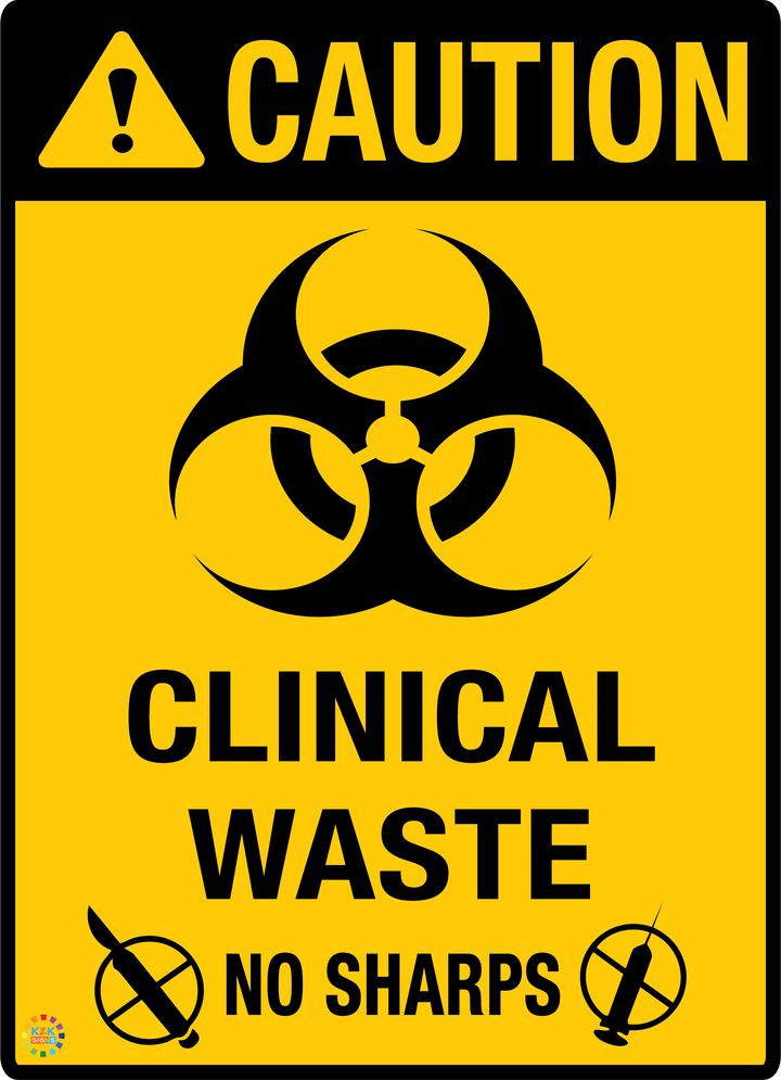 Caution - Clinical Waste No Sharps Sign