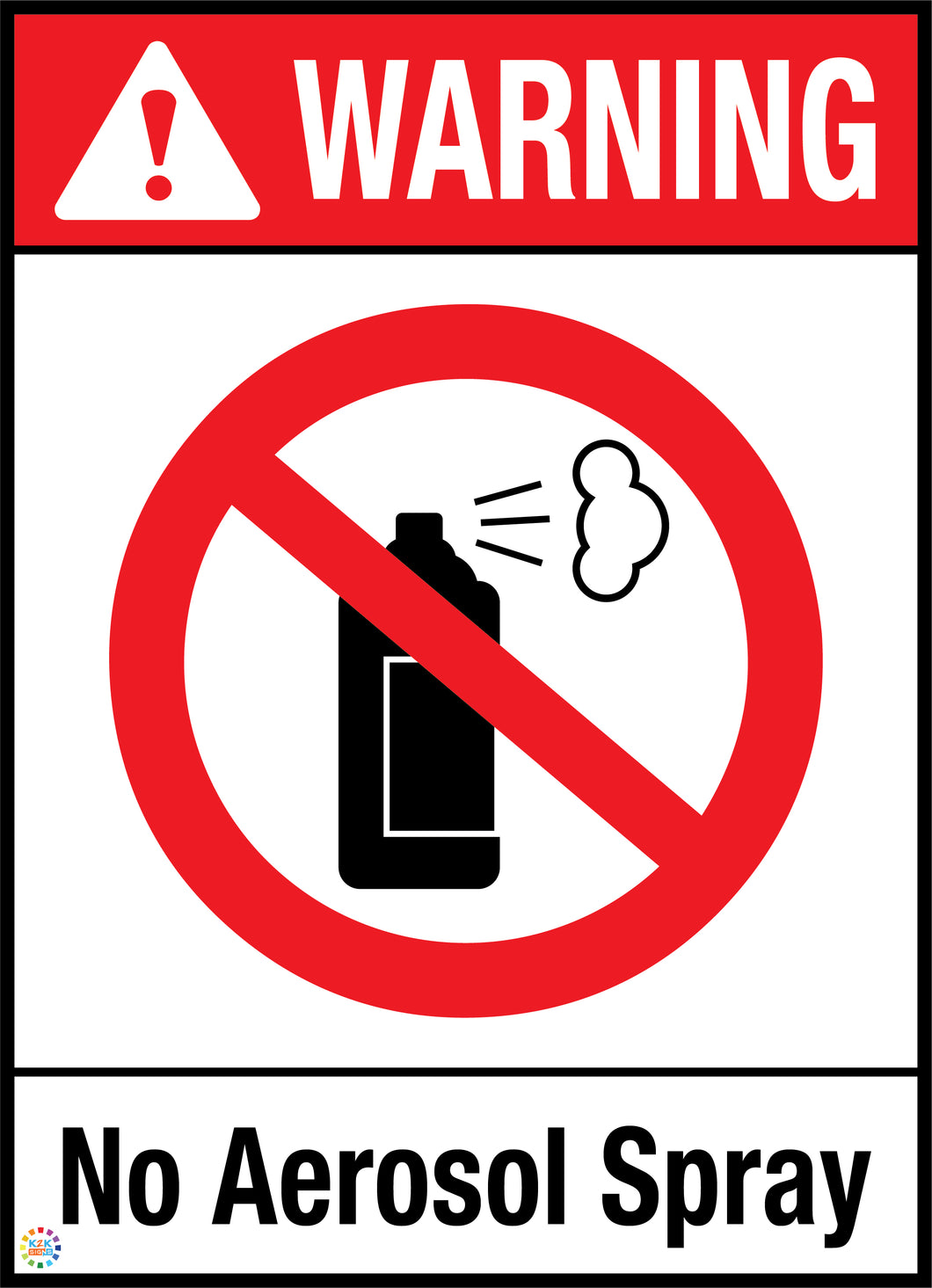 Warning - No Aerosol Spray Sign