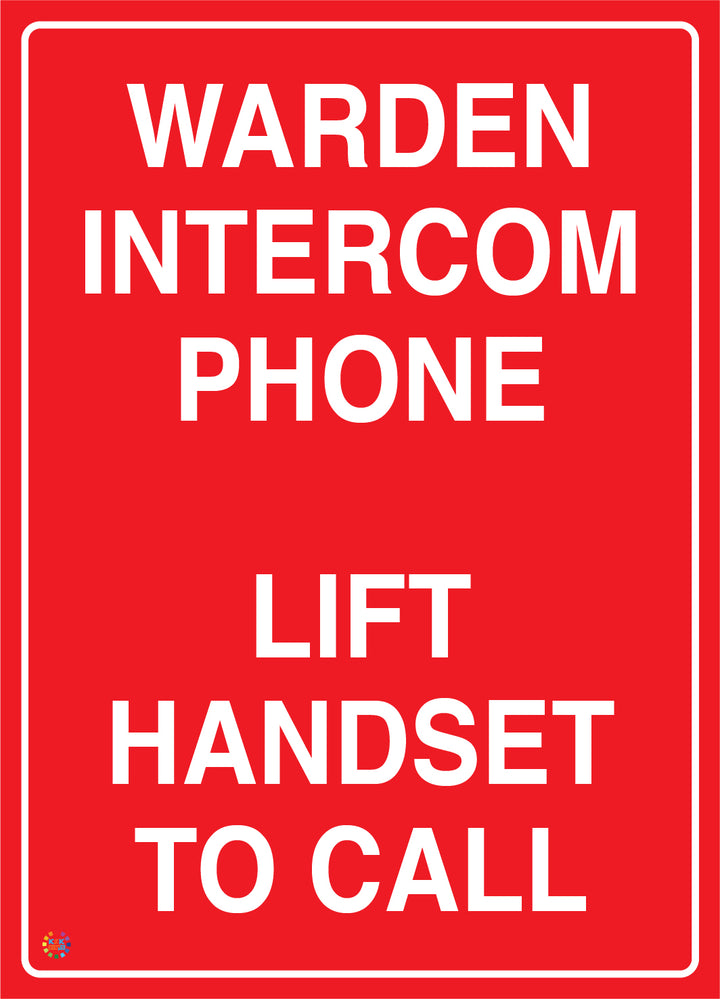 Warden Intercom Phone - Lift Handset To Call Sign