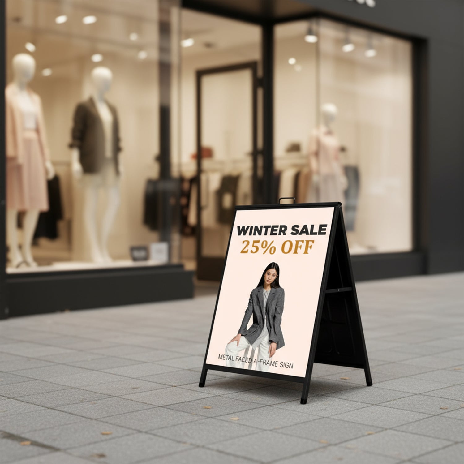 Frame Pavement Sign Custom Printed Metal Faced A-Frame Pavement Sign 900×600mm | K2K Signs ...