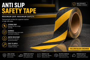 Yellow Black Chevron Anti Slip Floor Safety Tape Roll