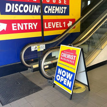 Load image into Gallery viewer, Custom Metal Faced A-Frame Sign - 900mm H x 600mm W (Portrait)