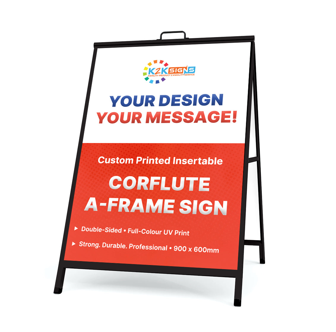Custom Printed Corflute Insert A-Frame Pavement Sign | K2K Signs