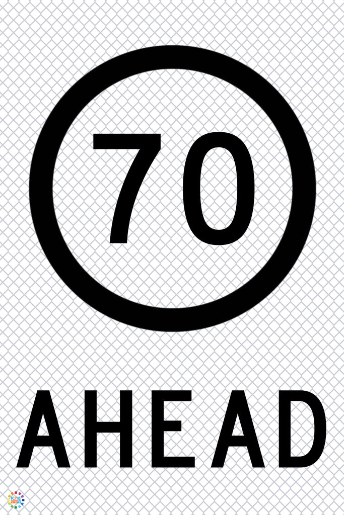 70KM Speed Ahead - Multi Message Temporary Road Traffic Sign | K2K ...