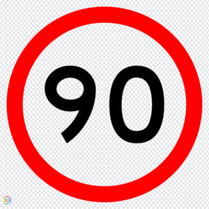90KM Speed - Multi Message Temporary Road Traffic Sign