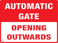 Automatic Gate - Opening Outwards Sign