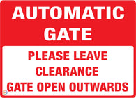 Automatic Gate - Please Leave Clearance Gate Open Outwards