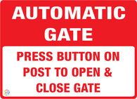 Automatic Gate Press Button On Post To Open & Close Gate