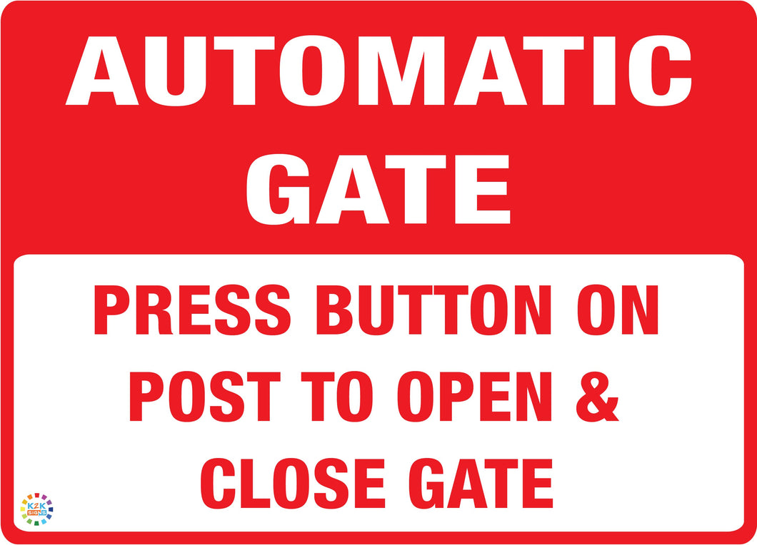 Automatic Gate Press Button On Post To Open & Close Gate