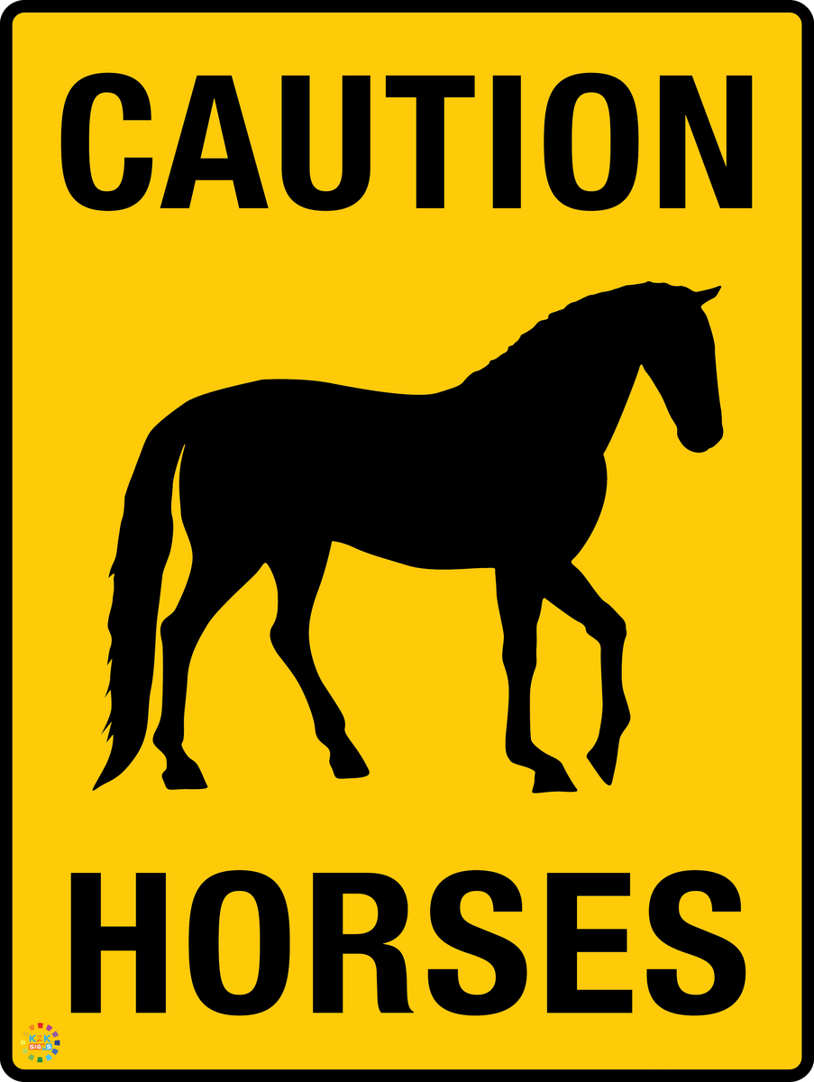 Caution - Horses Sign | K2K Signs Australia