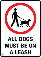 All Dogs Must Be On A Leash - Red Variant Sign