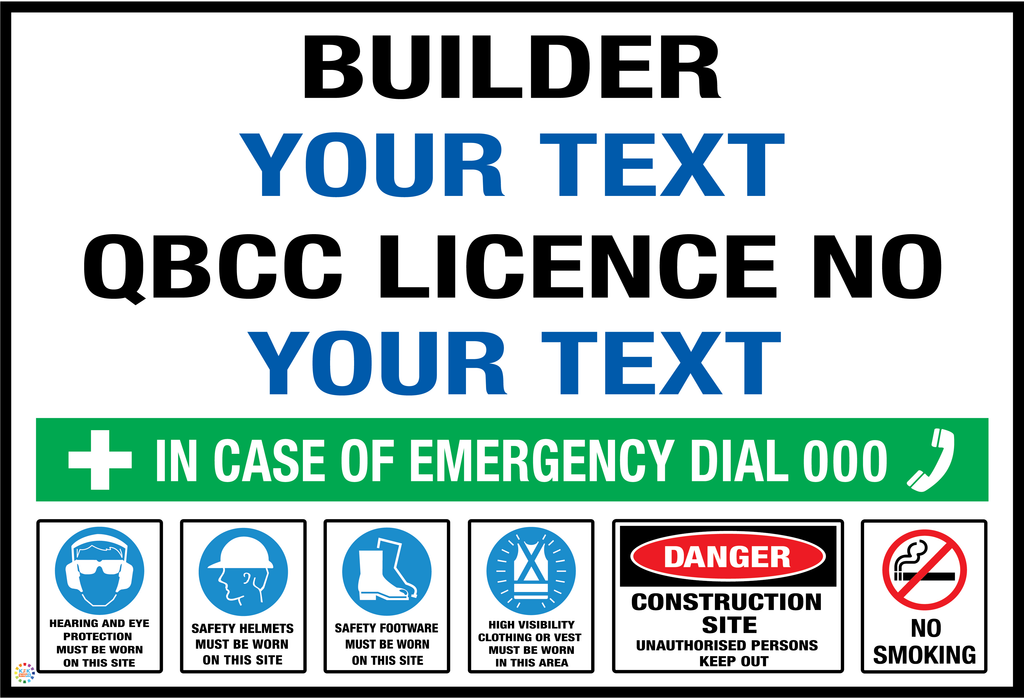 Builder Kit Sign Queensland Builder Construction Sign | K2K Signs Australia